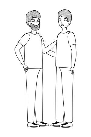 Men cartoon design, Boys males person people human social media and portrait theme Vector illustrationのイラスト素材