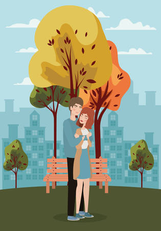 Couple of woman and man drawing design, Relationship love valentines day romance holiday and together theme Vector illustrationのイラスト素材