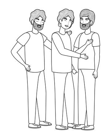 Men cartoon design, Boys males person people human social media and portrait theme Vector illustrationのイラスト素材