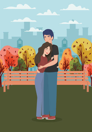 Couple of woman and man drawing design, Relationship love valentines day romance holiday and together theme Vector illustrationのイラスト素材