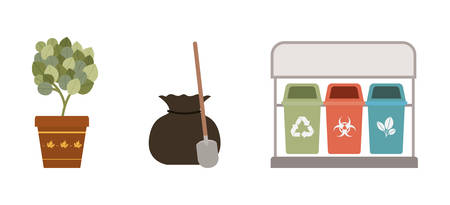 Recycle biohazard and organic design, Ecology renewable conservation saving support solution and bio theme Vector illustrationのイラスト素材