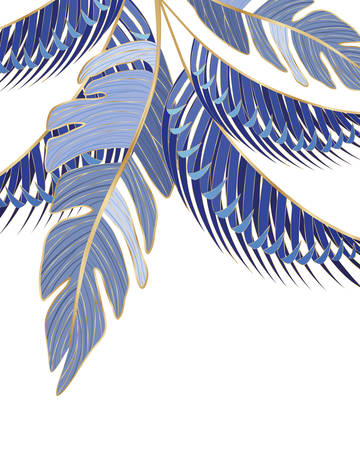 Tropical blue leaves design, Nature summer plant botany tree and decoration theme Vector illustrationのイラスト素材