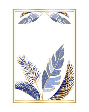 Tropical blue leaves design, Nature summer plant botany tree and decoration theme Vector illustrationのイラスト素材