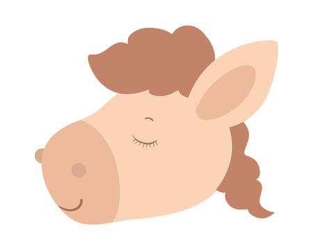 Cute horse cartoon design, Animal zoo life nature character childhood and adorable theme Vector illustrationのイラスト素材