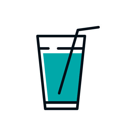 Water glass icon design, Drink beverage liquid menu restaurant store and shop theme Vector illustrationのイラスト素材