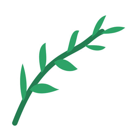 green leaf icon design, Plant floral garden nature decoration ornament and season theme Vector illustrationのイラスト素材