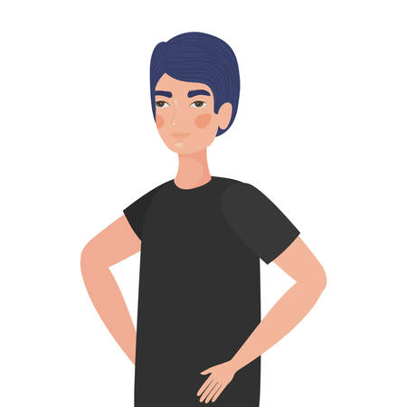 Cute man cartoon drawing design, Boy male person people human and social media theme Vector illustrationのイラスト素材