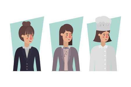 businesswomen and woman chef design, Working occupation person job corporate employee and service theme Vector illustrationのイラスト素材