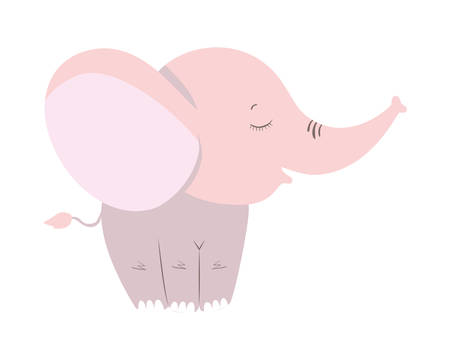 Cute elephant cartoon design, Animal zoo life nature character childhood and adorable theme Vector illustrationのイラスト素材