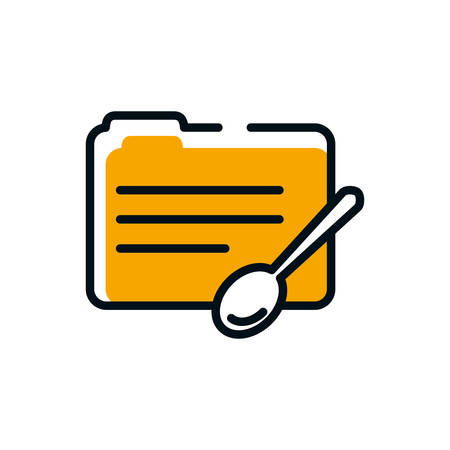 File and spoon design, Healthy lifestyle fitness bodybuilding bodycare activity exercise and diet theme Vector illustrationのイラスト素材