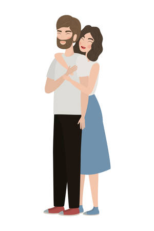 Couple of woman and man drawing design, Relationship love valentines day romance holiday and together theme Vector illustrationのイラスト素材