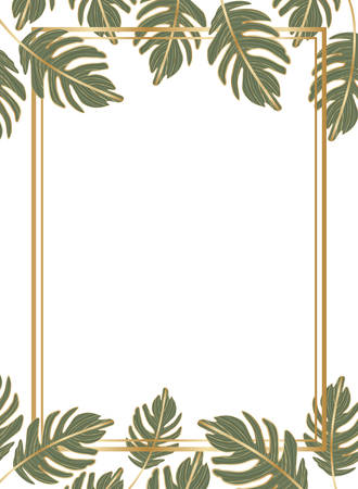 Tropical green leaves design, Nature summer plant botany tree and decoration theme Vector illustrationのイラスト素材