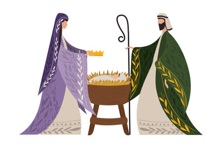 Happy epiphany day design, religion christianity god faith spirituality belief and pray theme Vector illustrationのイラスト素材