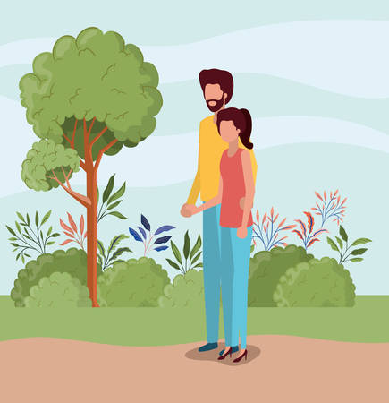 Couple of woman and man design, Relationship love romance holiday and together theme Vector illustrationのイラスト素材