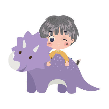 Boy cartoon design, Kid childhood little people lifestyle and person theme Vector illustrationのイラスト素材