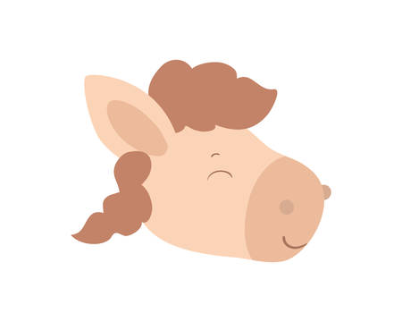 Cute horse cartoon design, Animal zoo life nature character childhood and adorable theme Vector illustrationのイラスト素材