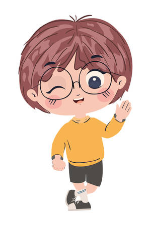 Boy cartoon design, Kid childhood little people lifestyle and person theme Vector illustrationのイラスト素材