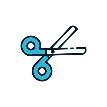 Scissor tool design, Instrument cut object paper tailor separation school and hair theme Vector illustrationのイラスト素材