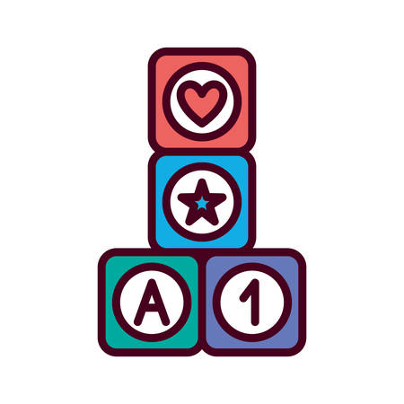 Cubes design, Toy childhood play fun game gift object present and adorable theme Vector illustrationのイラスト素材