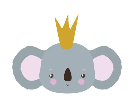 Cute koala with crown design, Animal zoo life nature character childhood and adorable theme Vector illustrationのイラスト素材