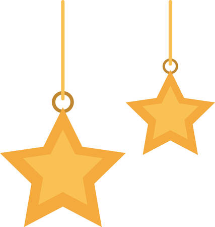 happy merry christmas golden stars decoration vector illustration designのイラスト素材