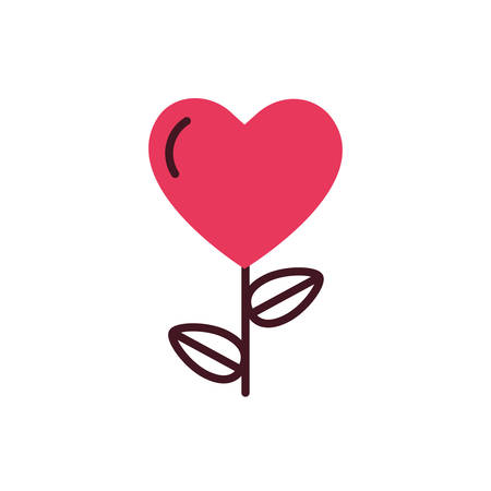 Heart flower design of love passion romantic valentines day wedding decoration and marriage theme Vector illustrationのイラスト素材