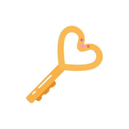 heart key design of love passion romantic valentines day wedding decoration and marriage theme Vector illustrationのイラスト素材
