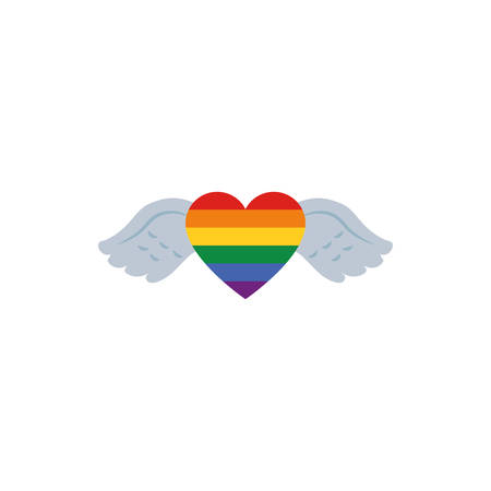 lgtbi heart with wings design, Sexual orientation gender identity love celebration equality pride holiday and festive theme Vector illustrationのイラスト素材