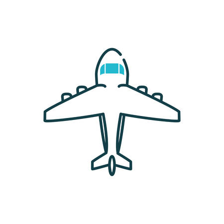 Airplane icon design, Plane vehicle transportation fly air travel aircraft flight aviation and sky theme Vector illustrationのイラスト素材