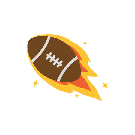 Ball with flame design, American football super bowl sport hobby competition game training equipment tournement and play theme Vector illustrationのイラスト素材