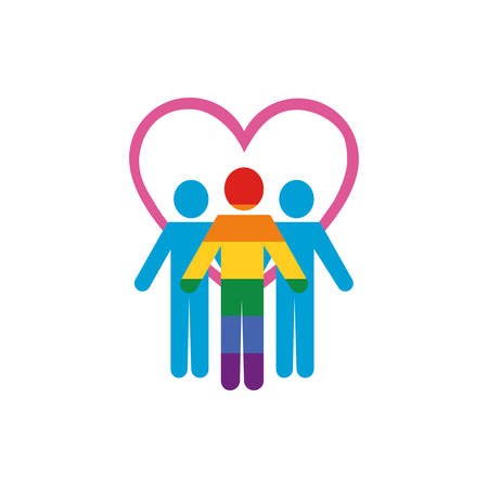 lgtbi men and heart design, Sexual orientation gender identity love celebration equality pride holiday and festive theme Vector illustrationのイラスト素材