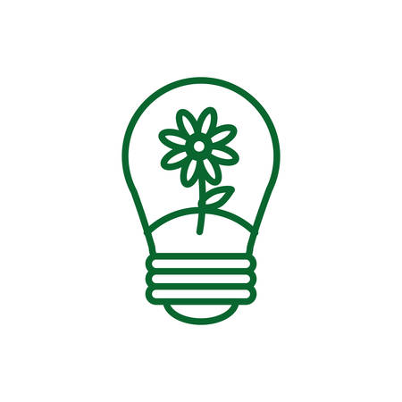 Flower inside light bulb design, Energy power technology electricity illumination and innovation theme Vector illustrationのイラスト素材
