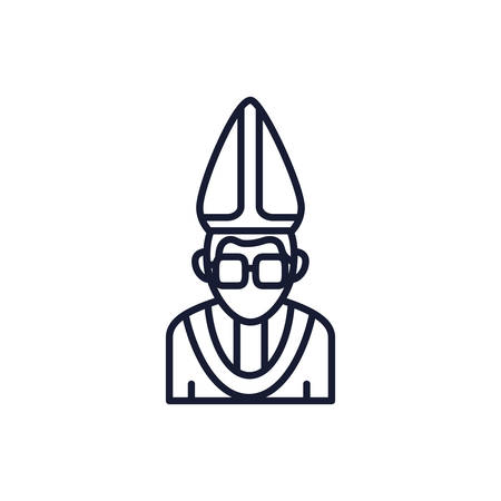 Christian and catholic pope design, Religion culture belief religious faith god spiritual meditation and traditional theme Vector illustrationのイラスト素材