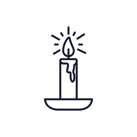 Candle icon design, Fire flame candlelight light spirituality burn and decoration theme Vector illustrationのイラスト素材