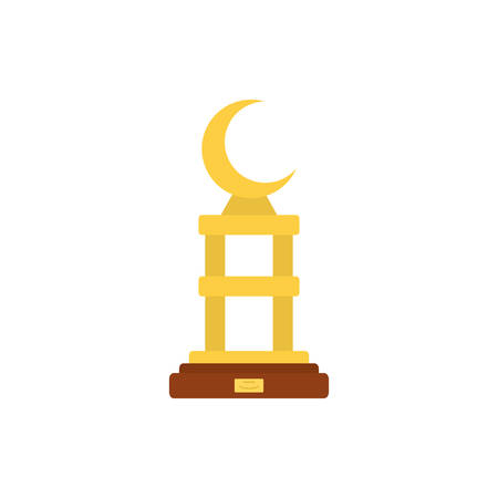 Gold moon trophy design, Winner first position competition success sport best leadership compete and challenge theme Vector illustrationのイラスト素材