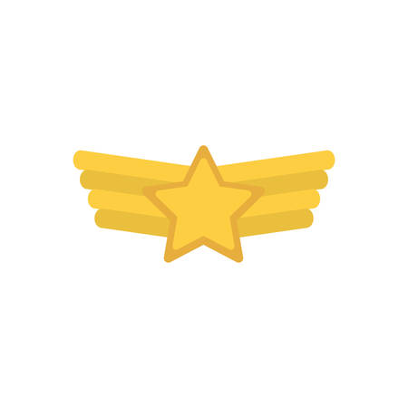 Gold star with wings design, Winner first position competition success sport best leadership compete and challenge theme Vector illustrationのイラスト素材