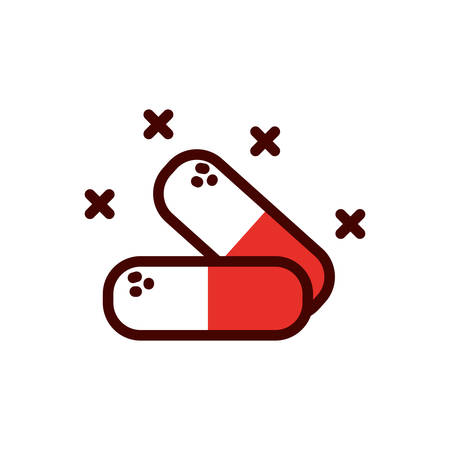 Pills design of Medical care health emergency aid exam clinic and patient theme Vector illustrationのイラスト素材