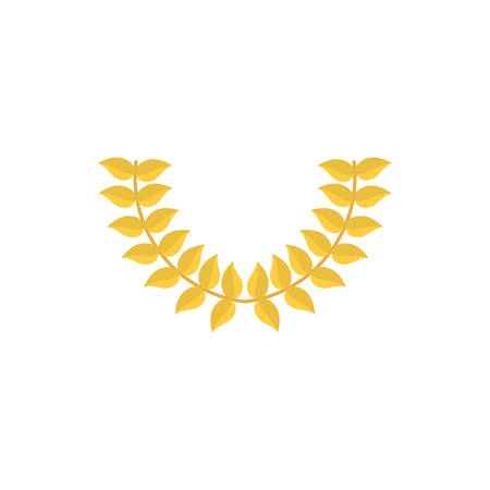 Gold leaves wreath design, Winner first position competition success sport best leadership compete and challenge theme Vector illustrationのイラスト素材