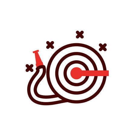 Fire hose design, Emergency rescue save department 911 danger help safety and aid theme Vector illustrationのイラスト素材