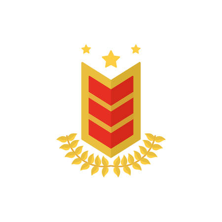 Red ribbon with stars design, Winner first position competition success sport best leadership compete and challenge theme Vector illustrationのイラスト素材