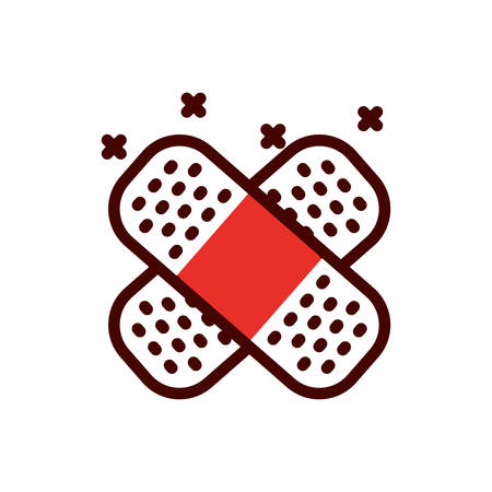 Adhesive bandages design of Medical care health emergency aid exam clinic and patient theme Vector illustrationのイラスト素材