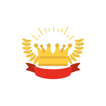 Gold crown design, Royal king queen luxury jewelry kingdom insignia emperor authority and coronation theme Vector illustrationのイラスト素材