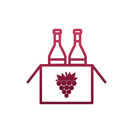Wine bottles inside box design, Winery alcohol drink beverage restaurant and celebration theme Vector illustrationのイラスト素材