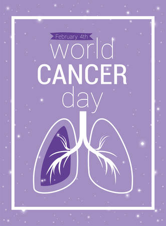 Lungs design, World cancer day february four awareness campaign disease prevention and foundation theme Vector illustrationのイラスト素材