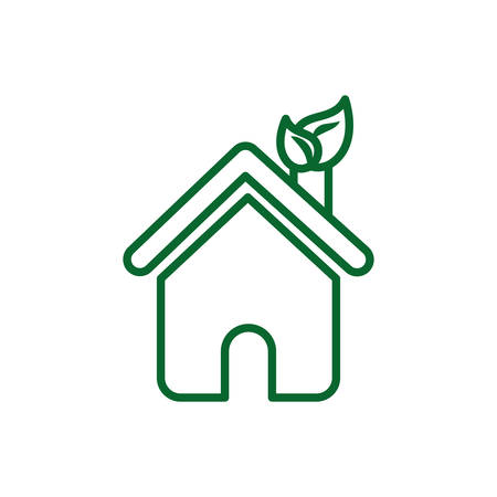 House with leaves design, Ecology eco save green natural environment protection and care theme Vector illustrationのイラスト素材