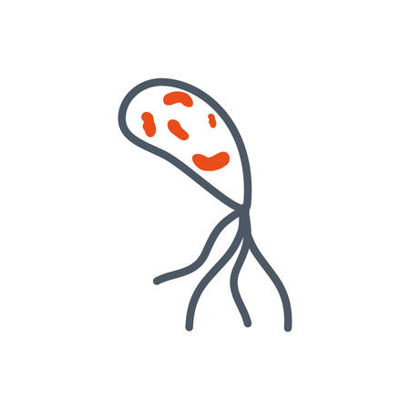 Black and orange virus design, Bacterium organism molecule microbe cell disease illness health medical and infection theme Vector illustrationのイラスト素材