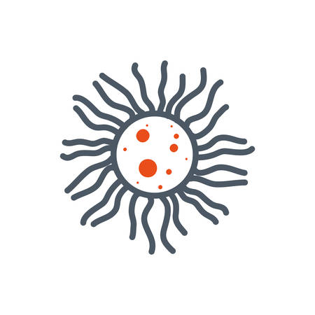 Black and orange circle virus design, Bacterium organism molecule microbe cell disease illness health medical and infection theme Vector illustrationのイラスト素材