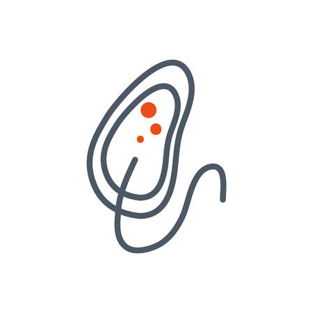 Black and orange virus design, Bacterium organism molecule microbe cell disease illness health medical and infection theme Vector illustrationのイラスト素材