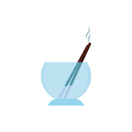 Incense candles inside glass bowl design, Spa center healthy lifestyle care wellness relaxation skin therapy and female theme Vector illustrationのイラスト素材