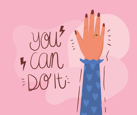 Hand and you can do it design of Women empowerment female power feminist people gender feminism young rights protest and strong theme Vector illustrationのイラスト素材